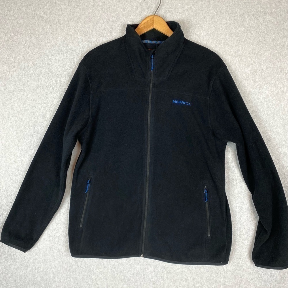 Merrell Black Full Zipper Fleece Jacket Size XL